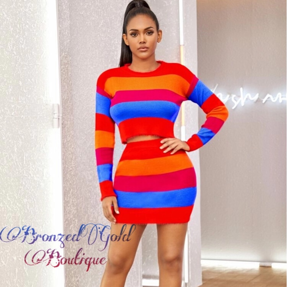 💙 ColorBlock Skirt Set 💙 - Picture 4 of 7
